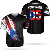 Personalized Puerto Rico Baseball Shirt, Customized Team Name Puerto Rican Baseball Jersey for Men