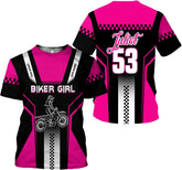 Personalized Vintage Motorcycle t-Shirts, Motorbike Clothing 3D for Women, Moto Shirts for Women, Racing Motorbikes for Girl