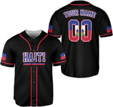 Mostprints Personalized Name Haiti Baseball Jersey, Customized Haitian Baseball Jerseys for Men Women Haitian Flag Shirt 3D