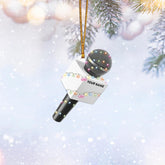 Personalized Microphone Ornament 2024 Singing Christmas Ornament Microphone Christmas Ornament Singing Ornament Concert Christmas Ornament Music Symbol Ornament (Acrylic, Style 6)