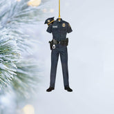 MAPrints Personalized Police Ornaments, Police Christmas Shape Flat Ornament, Police Hanging Ornament Printed, Police Officer Ornament, Police Hat Ornament, Police Car Ornament (PL 1)