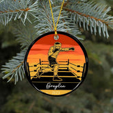 Tinoshop Personalized Boxing Ceramic Ornament, Boxing Gloves Christmas Light Ornament, Custom Boxing Ornament, Kick Boxing Ornament, Gift for Boxing Lovers, Boxer Ornament Gift for Boxing Lovers ON417
