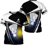 Personalized Name Badminton 3D Shirt, Best Coach Ever Sport Fans Gift T-Shirt, Custom Badminton 3D Shirt for Badminton Lovers
