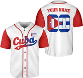 MAPrints Personalized Name Cuba Baseball Jersey Shirt, Republic of Cuba Flag Pride Jersey, Cuban Jersey Camisa for Men &Women