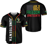 Royal Fight Custom Juneteenth Baseball Jersey Shirt Flag Independence Day Freeish Since 1865 Black History Month Pride