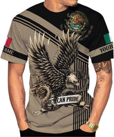 RoyalBro Personalized Mexico Shirts, Camisas De Mexico, Mexico Shirts for Men, Mexican Flag Jersey Shirt Mexico 3D Shirt