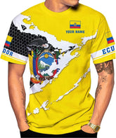 Mostprints Personalized Name Ecuador Shirt 3D, Ecuador Ecuadorian Flag Pride Gift T-Shirt, Ecuador Shirts for Men Women S-5XL