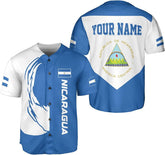 AOVL Personalized Nicaragua Baseball Jersey, Custom Nicaragua Baseball Jersey for Men & Women, Nicaraguan Camisas Shirt