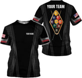 MoonArt Personalized Billiard Shirts 3D Billiard Shirt Custom Billiard Flag Shirt Men's Pool Billiards Shirt 8 Ball Men Women