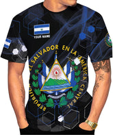 Ligthuy Personalized Name El Salvador Shirt 3D, El Salvador Flag Shirt for Men Women, Unisex T-Shirts S-5XL
