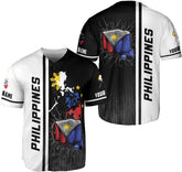 Leprints Personalized Philippines Baseball Jersey, Filipino Flag Baseball Jersey, Philippines Shirts, Philippines Flag Shirt