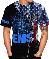 Mostefy Personalized Emergency Medical Technician, Custom Name Tshirt 3D EMT Shirts Paramedic Unisex Tshirts 3D All Over Printed Sportwear, T Shirt for Men Women Adult Full Size S-5XL TS41 Multicolor