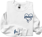 AOVL Personalized Embroidered Nurse Sweatshirt Women Nurse Sweatshirt Embroidered Sweatshirt For Nurse Nurse Shirts Gift