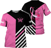 Podagree Personalized Breast Cancer 3D Shirt, Pink Ribbon Awareness T-Shirt, Survivor Pride Tshirt Breast Cancer Shirt