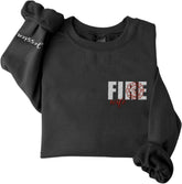 Custom Firefighter Wife Embroidered Sweatshirt for Women Firefighter Hoodie, T-Shirt Wife USA Flag Thin Red Line Shirts S-5XL