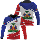 Vybonz Personalized Haiti Zip Hoodie - Men & Women Haitian Pride Coat Of Arms Hoodie