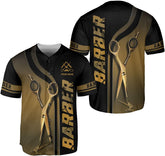 Custom Barber Shop Baseball Jersey Personalized Name Barber Shirt 3D for Men Women Hairdresser Shop Gift Scissors Pole Shirts
