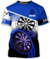 Personalized 3D Dart Shirts for Men, Dart Tshirts for Team, Dart League T-Shirt, Dart Gift, Graphic Darts Print Short Sleeve