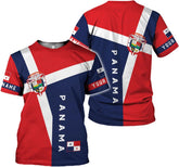 MoonArt Personalized Panama Coat of Arms Shirts Panamanian Pride Shirts Panama Hombres Camisa Panamanian Pride Tshirt