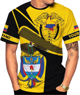 Mostprints Personalized Colombia Shirt 3D, Custom Colombia Flag Shirts for Men Women, Colombian Pride T-Shirt, Unisex Shirt