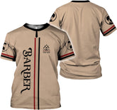 AOVL Personalized Name Barber Shirts Barber Shirt 3D for Men Custom Barber Shirt for Men Women Barber Shop Shirt Gift Barber