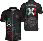 AOVL Personalized Mexico Polo Shirt 3D Mexico Shirts for Men Mexican Flag Gifts Unisex 3D Mexico Coat of Arms Polo 3D