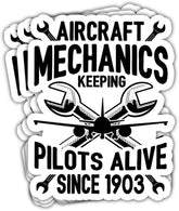 3Pcs Aircraft Mechanic Keep Pilots Alive Since 1903 Sticker Funny Pilots Sticker Aircraft Mechanics Gifts Aircraft Mechanic Tool Stickers Decal for Laptop Water Bottle Phone Car Hard Hat 3"