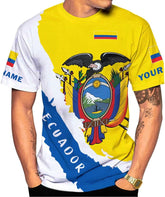 Ligthuy Personalized Name Ecuador 3D Shirt, Ecuador Flag Pride Gift T-Shirt, Men & Women S-5XL