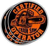 3Pcs Certified Chain Saw Operator Sticker Chainsaw Operator Arborist Logger Tree Carpenter Gifts for Man Lumberjacks Chainsaw Bumper Stickers Decal for Laptop Bottle Phone Car Hard Hat Helmet 3"