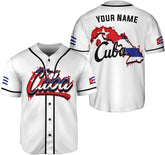 Podagree Personalized Cuba Baseball Shirt, Cuban Flag Jersey for Men and Women
