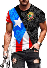 Personalized Name Puerto Rico T-Shirt 3D, Puerto Rico Shirt for Men Women, Puerto Rico Flag T Shirt All Over Printing S-5XL