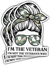 3Pcs I'm The Veteran I'm not The Veteran's Wife Sticker I am The Veteran and The Veterans Wife Stickers Army Female Heroes Honor Woman Veteran Proud Decal for Laptop Bottle Phone Car Hard Hat 3"