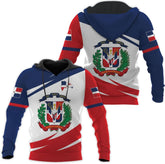Vybonz Personalized Dominican Hoodie 3D Dominican Republic Sweatshirt Dominican Flag Zip Hoodie Republica Dominicana Shirt