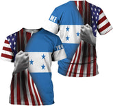 MAPrints Personalized Honduras Shirt Honduras Flag Shirts for Men & Women Honduran Pride Tshirt Camisas Honduras T Shirts