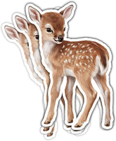 (3Pcs) Cute Baby Deer Vinyl Sticker, Lovely Deer Doe Animal Stickers, Deer Hunter Decal, Deer Face Decal, Hunting Gifts - Stickers for Laptop Water Bottle Phone Car Window Helmet 3 Inches (Deer 1)