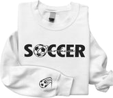 Custom Soccer Embroidered Sweatshirt for Women Men Game Day Soccer Casual Hoodie Sweatshirt Soccer for Pullover Love Soccer