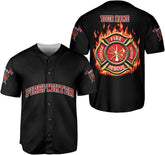 Personalized Firefighter Baseball Jersey, Custom Name Fire Man Firefighter Gift, Firefighter Gift Men Women 3D Shirt