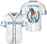 Parvii Personalized Guatemala Baseball Jersey - Custom Guatemala Jersey for Men & Women - Guatemalan Pride Shirt