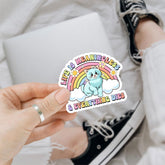 3PCS Life is Meaningless & Everything Dies 3" Sticker, Cat Color Rainbow Decal, Cat Bumper Stickers, Cute Nihilism Design Sticker Sticker - Stickers for Laptop Water Bottle Phone
