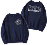 Custom Firefighter Logo Embroidered Shirt Fireman with American Flag Thin Red Line Personalized Fire Dept. Symbol Sweatshirt