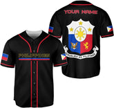 Leprints Personalized Philippines Baseball Jersey, Filipino Flag Baseball Jersey, Philippines Shirts, Philippines Flag Shirt