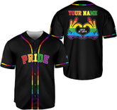 Custom LGBT Pride Rainbow Baseball Jersey Personalized Gay Pride Month Jerseys for Men Women LGBT Equality Love is Love Shirt