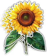 (3Pcs) Cool Sunflower Vinyl Waterproof Sticker Decal, Sunflower Sticker, Sunflower Car Sticker, Sunflower Decal, Sunflower Cutouts - Stickers for Laptop Water Bottle Phone Car Window Helmet 3" (SF 1)