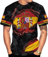Ligthuy Personalized Name Spain Shirt 3D, Custom Spainish Shirt Flag for Men and Women, Italia Shirt Soccer Unisex Size
