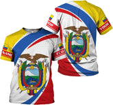 Royal Fight Personalized Ecuador Shirts Ecuador Coat of Arms Flag 3D Shirts Ecuador Ecuadorian Flag Pride Gift