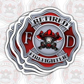 (3 PCS) Retired Firefighter Sticker, Fire Department Vinyl Decal Waterproof for Laptop, Water Bottle, Tumbler, Car, Gift for Retired Firefighters and Fire Safety Enthusiasts - 3 Inch