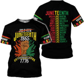 Lighthuy Personalized Juneteenth Shirt 3D, Juneteenth Shirts Women Gift, Customized Name Juneteenth Shirts for Men S-5XL