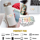 3Pcs Senior 2026 floral Sticker 3inches, Class of 2026 Sticker, High School College Gift for Notebook Scrapbook Stickers for Laptop Water Bottle Phone Case