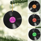 AOVL Personalized Vinyl Record Ornaments 2024 Custom Record Vinyl Gift Xmas Record Player Christmas Ornament Record Player Ornament Record Player Ornaments for Christmas Tree (OVR1)