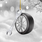 Personalized Mechanic Tools Flat Ornaments, Custom Mica Flat Plastic Mechanic Ornaments for Christmas Tree, Mechanic Worker Lover, Gift Ornament Christmas Tree Hanging Pine Decoration (Style 3)